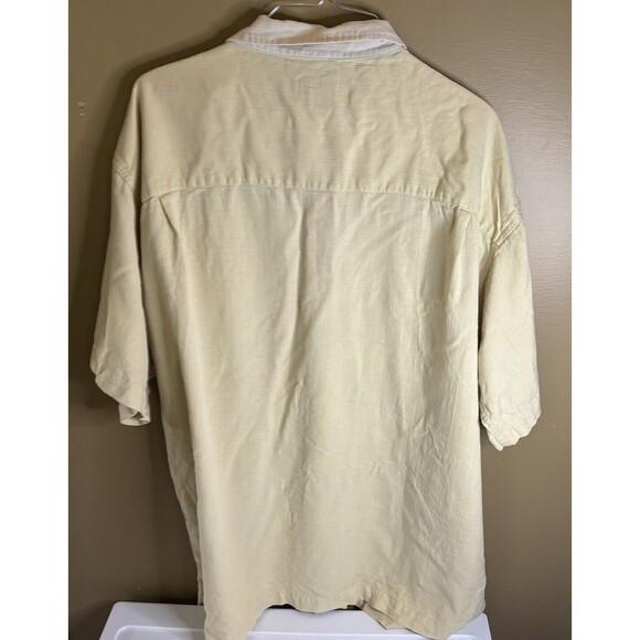 Island Shores Washable Silk Shirt 100% Silk Size XXL Yellow And Tan Men’s - Picture 3 of 4